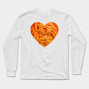 Spaghetti Noodles in Tomato Sauce Photo Heart Love Long Sleeve T-Shirt